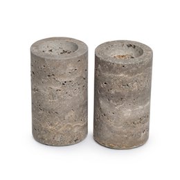 Titanium Travertine Tea Light Holder L Ø6X10CM