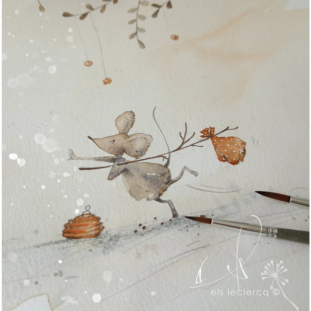 Wenskaart KERST – Slee