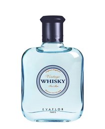 A 100 ml bottle of Whiskey Vintage eau de toilette, a men's perfume with a blue and white label design.