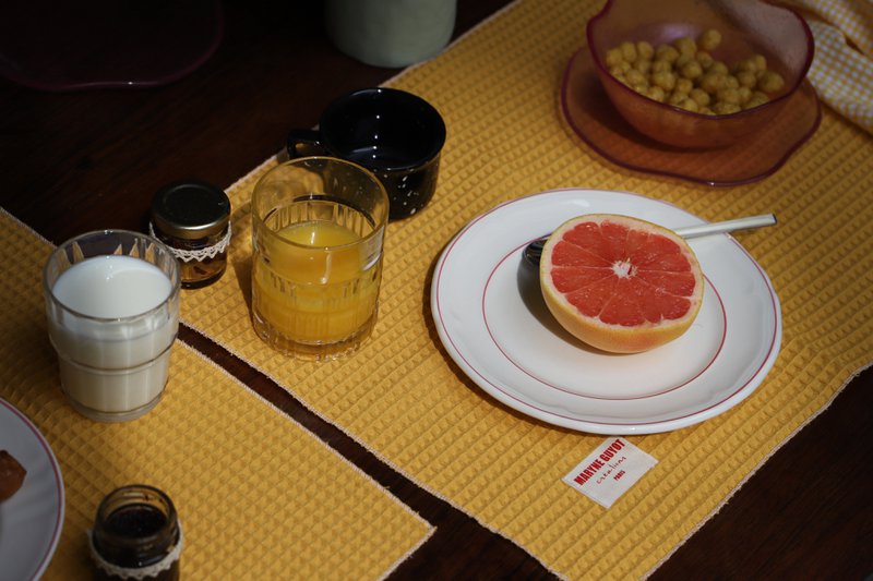 Plain Textured Placemat - Mustard Waffle - Set of 2