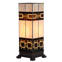 Tiffany table lamp 17x17x44 cm beige glass