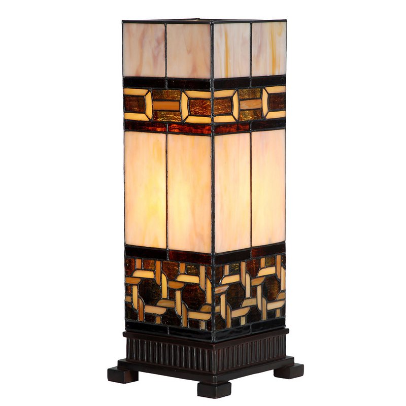 Tiffany table lamp 17x17x44 cm beige glass