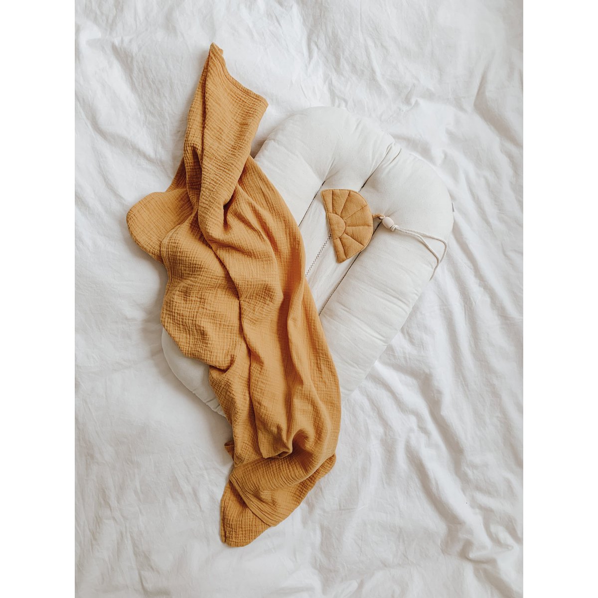 Manta muselina bebé "Ocre"