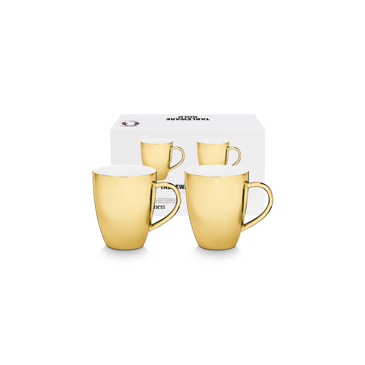 Set/2 XL Mugs with Ear Gold 400ml