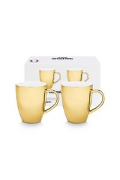 Set/2 XL Mugs with Ear Gold 400ml