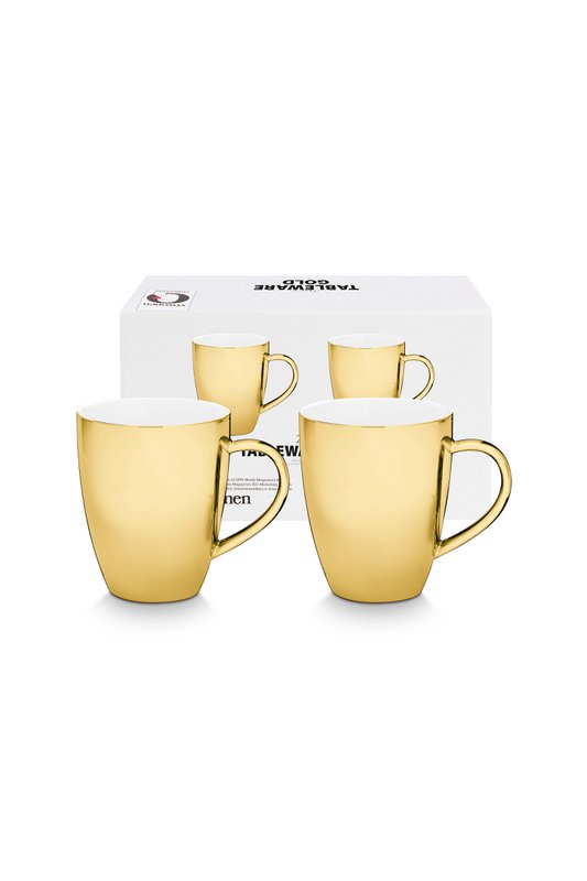 Set/2 XL Mugs with Ear Gold 400ml