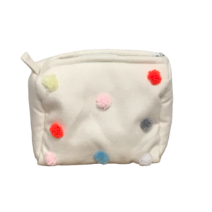 Toiletry bag medium pompons 22x17cm