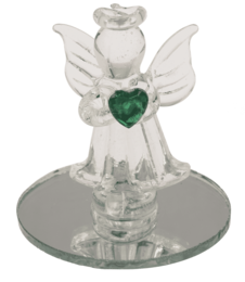 Glass Angel with Heart, 5 cm,