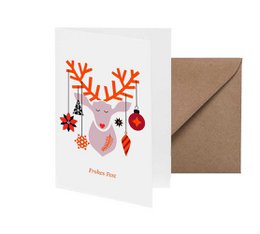 Folding card Happy Holidays deer
