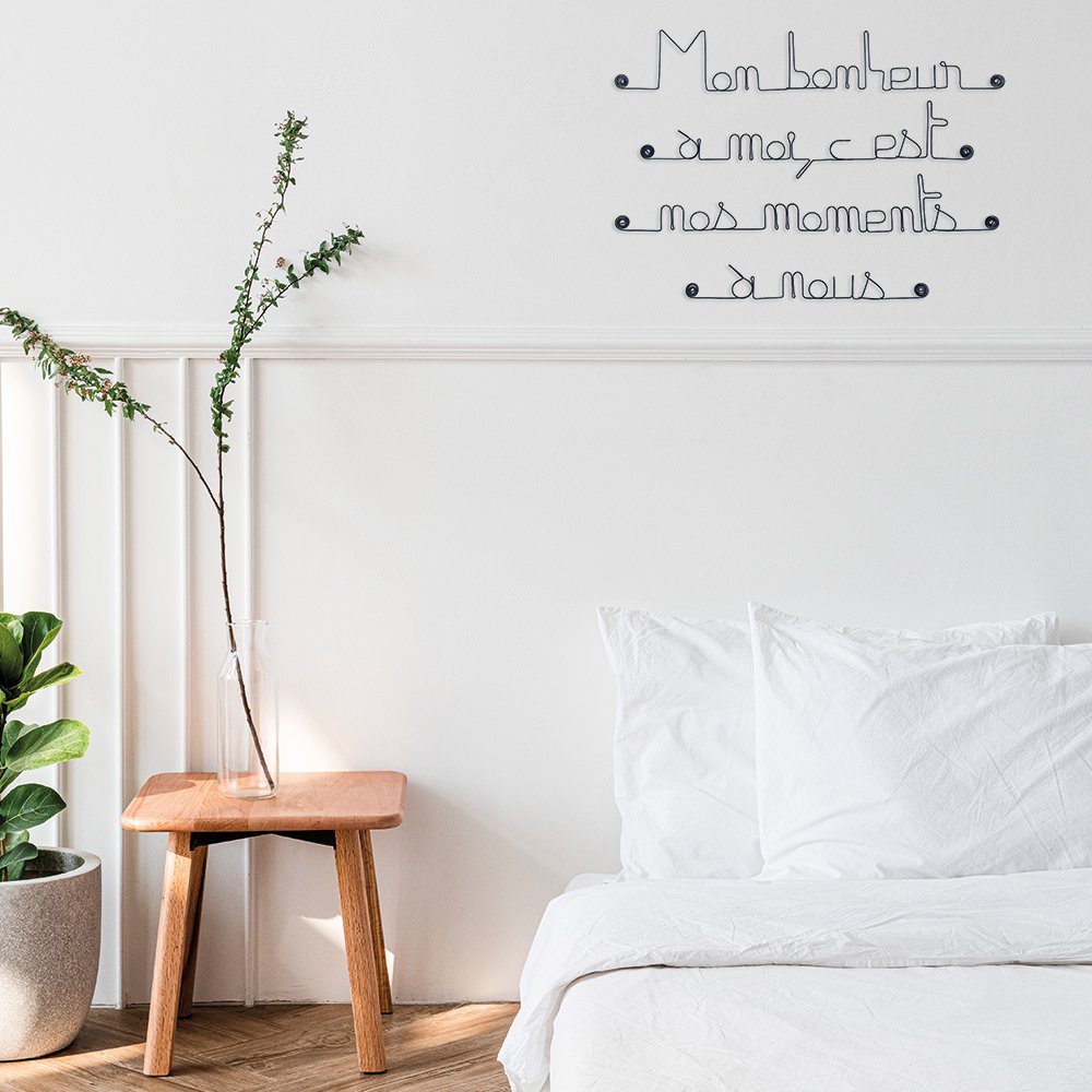 Wire quote "Happiness and Love" - ​​to pin - Wall jewelry