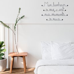 Wire quote "Happiness and Love" - ​​to pin - Wall jewelry
