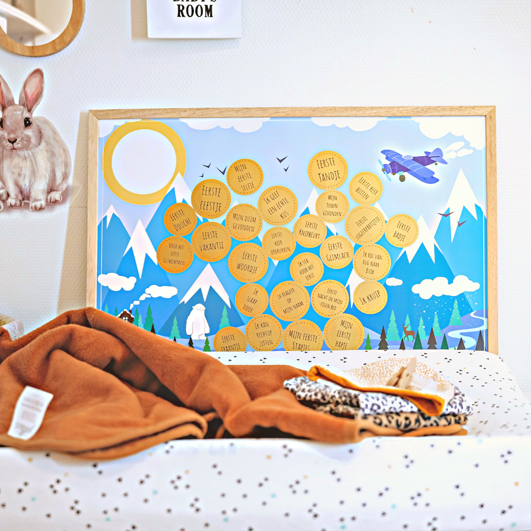 Poster da grattare pietra miliare Mountain Blue