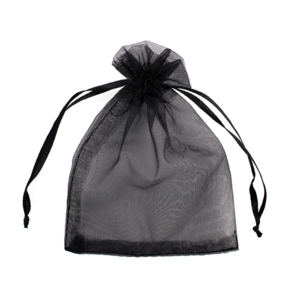 Bolsas de organza NEGRAS 9x12cm (por 100 piezas)