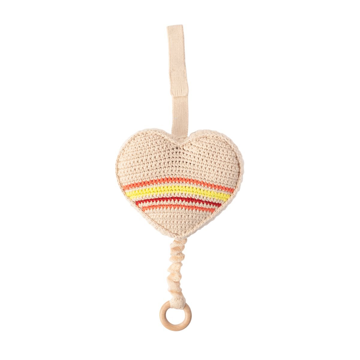 Crochet Music Box Heart Ecru