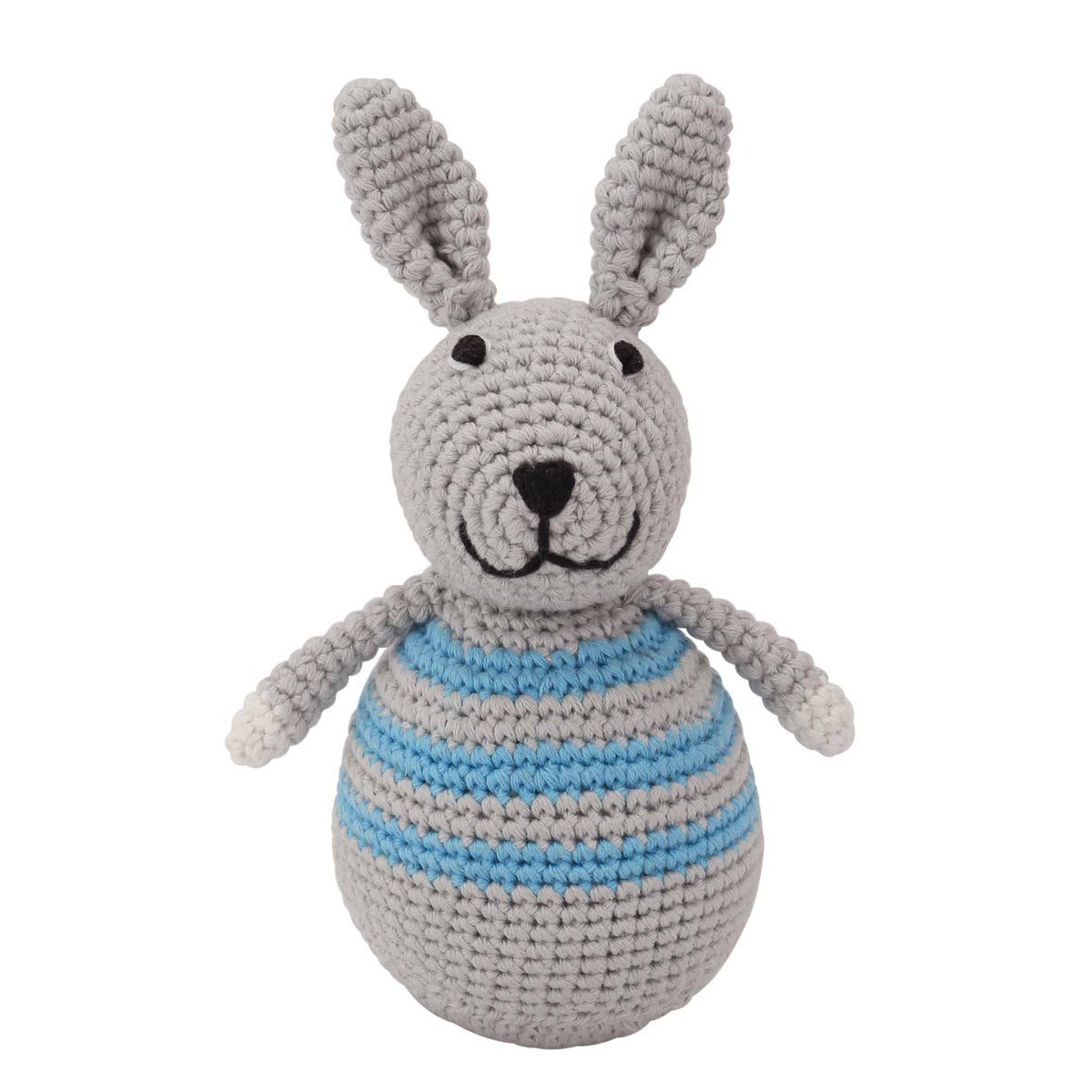 Crocheted bunny BOBBY in blue