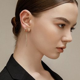 Geometric Curve Hoop Long Line Bar øreringe
