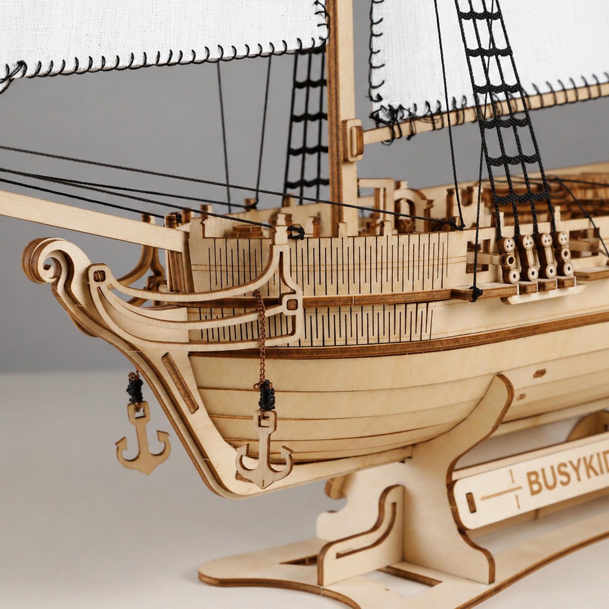 Schoner aus Holz zum Bauen Pilger – 3D-Holzpuzzle 292 Teile, Schiffsmodell mit Segeln und Takelage, Modellbausatz ab 12 Jahren