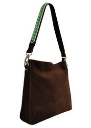 BOHO IBIZA BAG - Mint Ivory shoulder strap (70cm) + Suede bag (Cocoa)