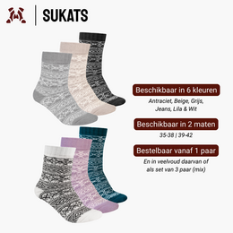 Sukats® 1 lub 3 pary skarpet domowych z wełną | Skarpety wełniane | Skarpetki łóżkowe | Wiele kolorów i rozmiarów