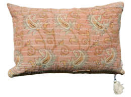 Funda de cojín Vintage Kantha 50x70 cm naranja pastel