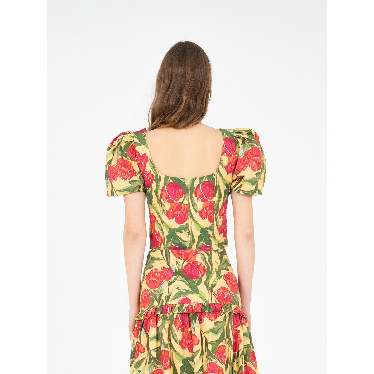 Zafira gele bloemenprint top