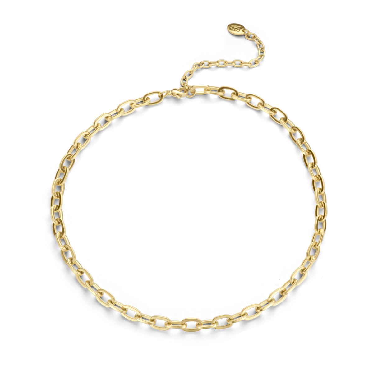 CO88 Collection 8CN-26206 – Damen-Gliederkette – goldfarben – ovale Glieder – verstellbar 40+7 cm – Geschenk für Frauen
