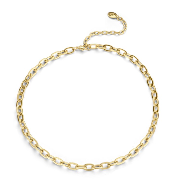 CO88 Collection 8CN-26206 – Damen-Gliederkette – goldfarben – ovale Glieder – verstellbar 40+7 cm – Geschenk für Frauen