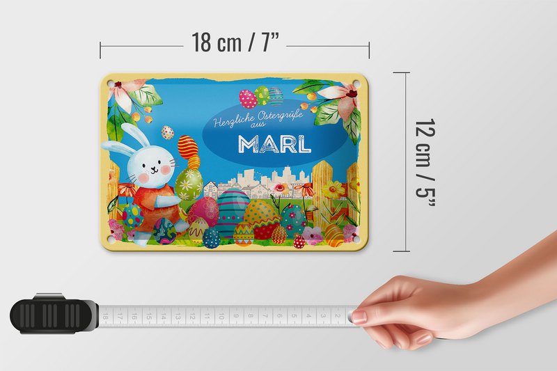 Targa in metallo Pasqua Auguri di Pasqua 18x12 cm MARL decorazione regalo
