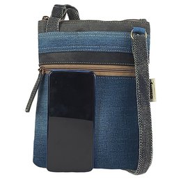 Sunsa women's small sustainable shoulder bag. Vegan shoulder bag made from recycled jeans & canvas. Handbag vintage retro style. Crossbody bag for women.
