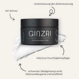 24H moisturizing cream with ginseng, intensive hydration, black packaging, UV protection