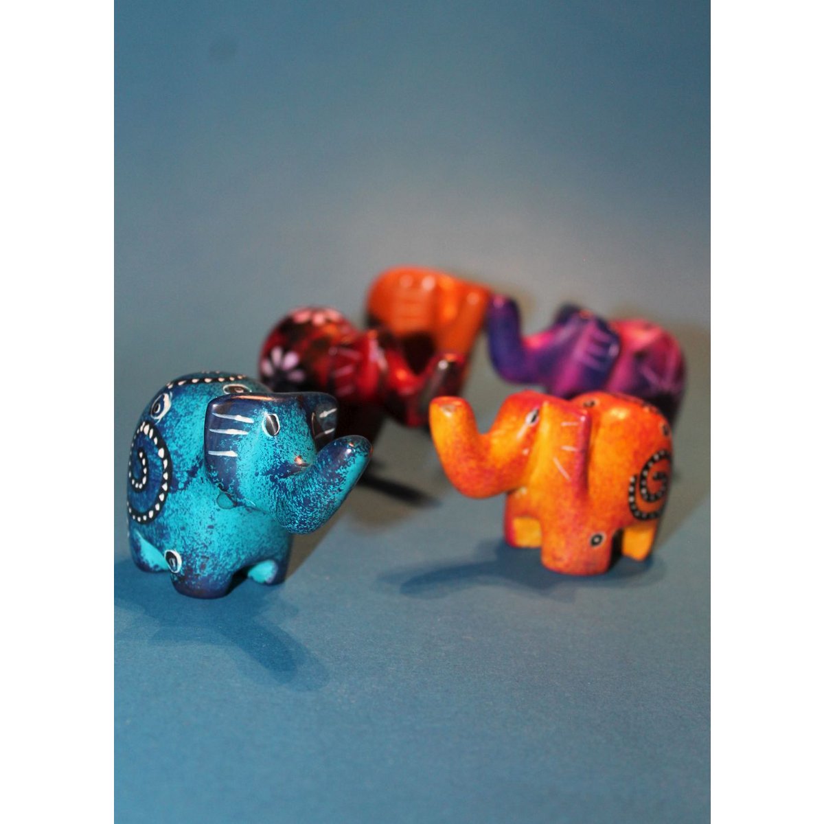 410 Elephant colorful medium - soapstone