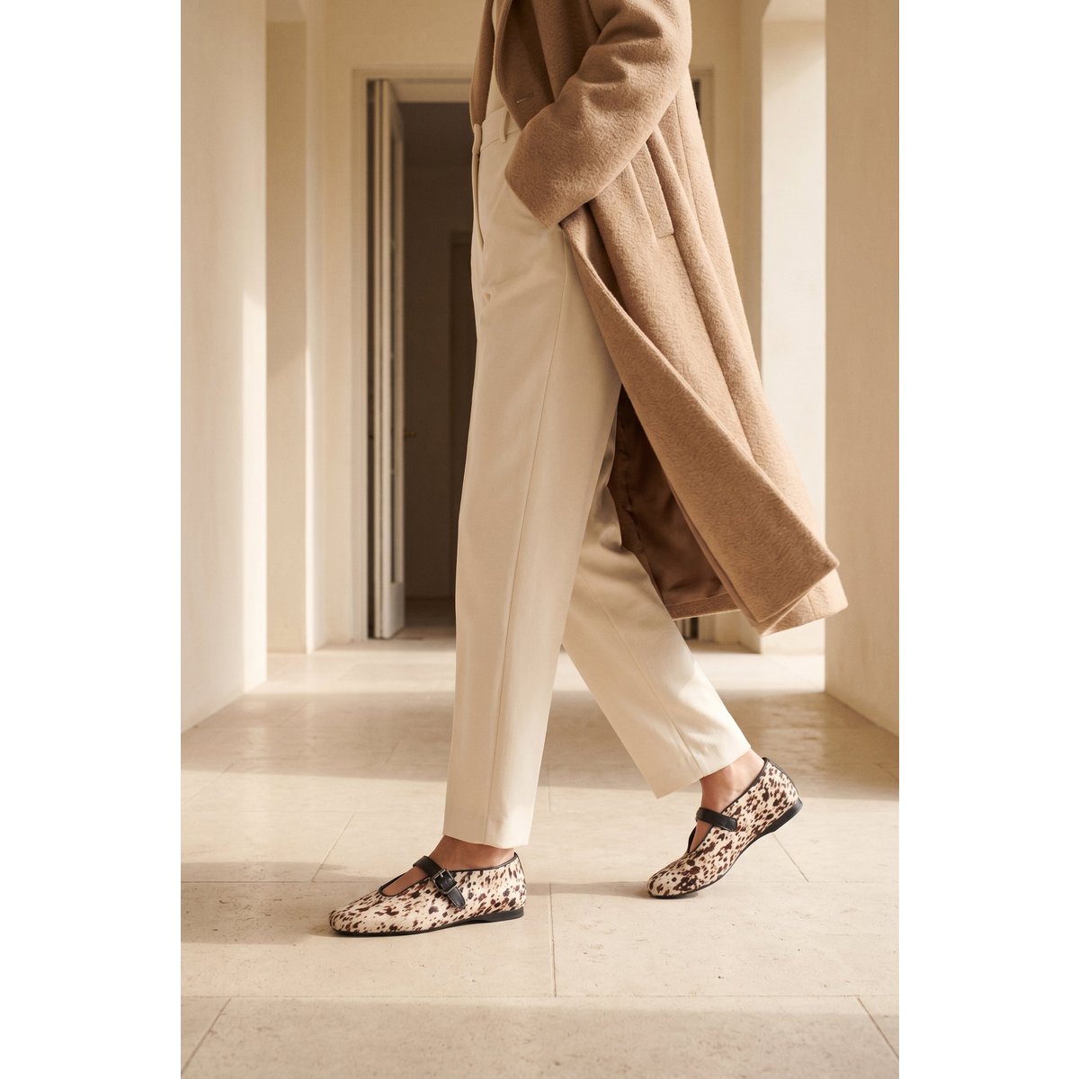 LIZA COW PRINT – Hair-On-Leder-Mary-Jane-Ballerinas