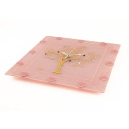 Square wall watch in Murano glass, favor gift idea, golden gold decoration