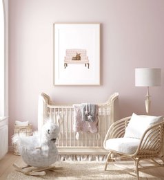 Bunny nursery art print, mother and baby, bunny poster, cute bunny poster, pink girls room poster, easter poster, cute bunny print, girls nursery art print, girls room