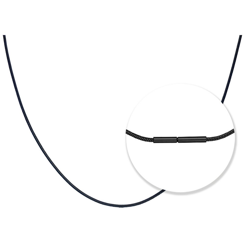 PURE snake chain with bayonet clasp 45cm in stainless steel - black