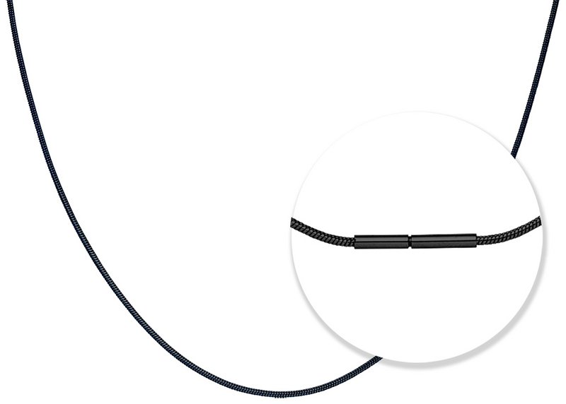 PURE snake chain with bayonet clasp 45cm in stainless steel - black