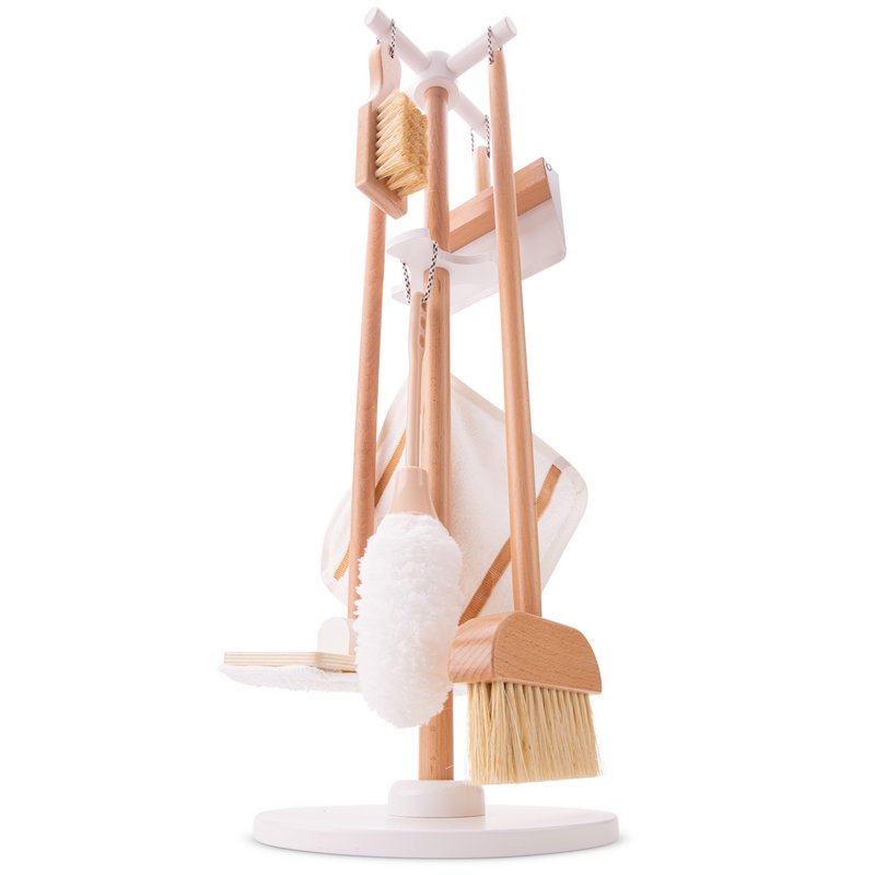 Wooden Toy Cleaning Set with Stand - 6-piece