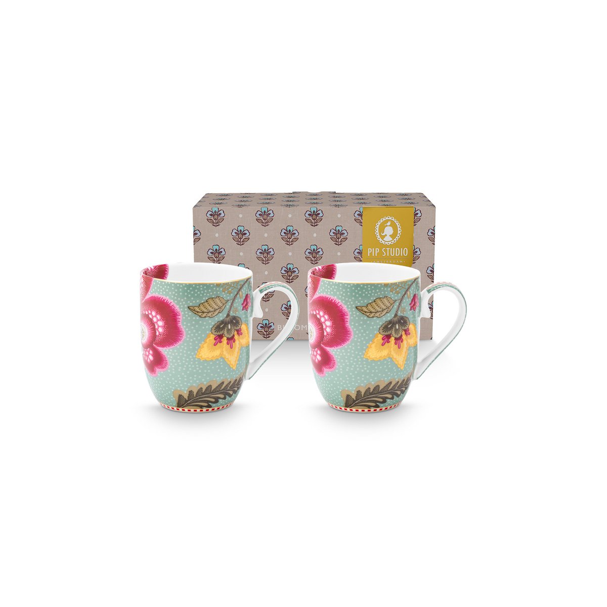 Set/2 Mugs Small Blooming Tales Fantasy Blue