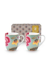 Set/2 Mugs Small Blooming Tales Fantasy Blue