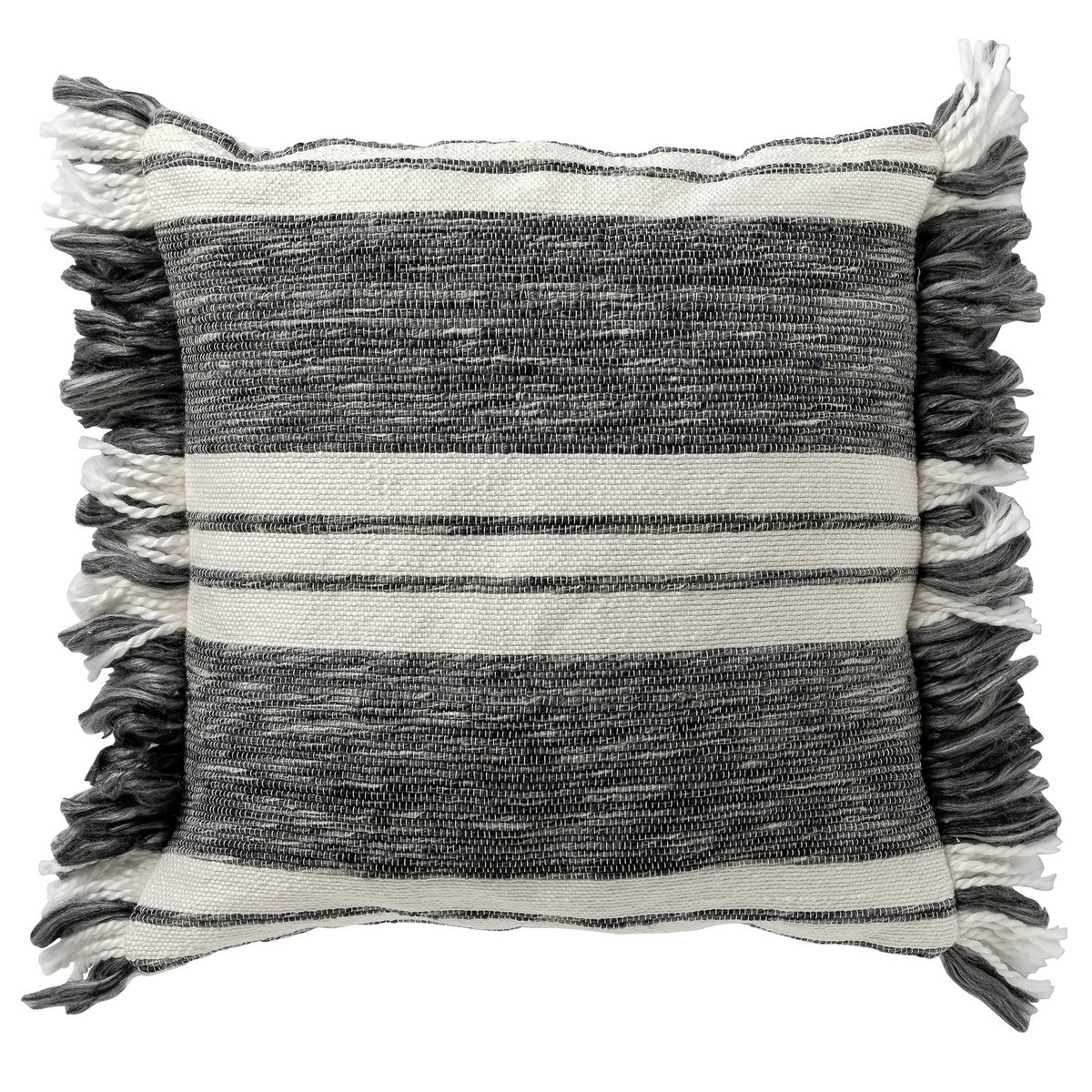 Dutch Decor EDGAR - Cushion 45x45 cm - 85% recycled polyester - Eco Line - Charcoal Gray - Anthracite, white