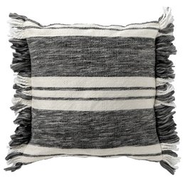 Dutch Decor EDGAR - Cushion 45x45 cm - 85% recycled polyester - Eco Line - Charcoal Gray - Anthracite, white