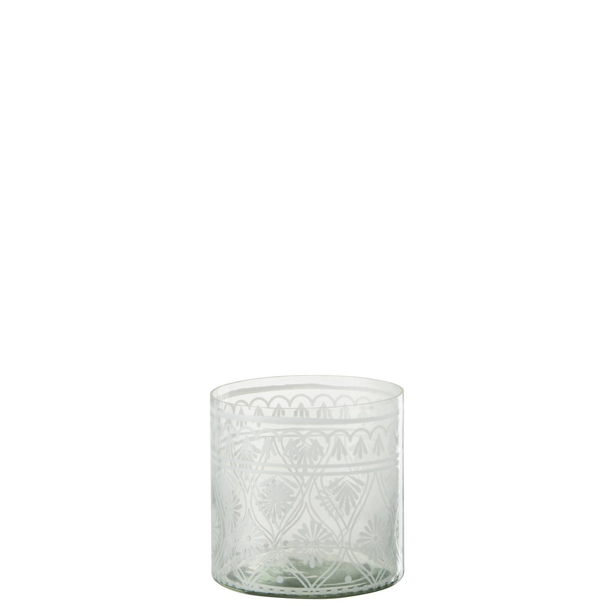J-Line lanterne Mønster - glas - gennemsigtig/hvid - lille