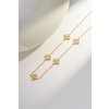 Collier Acier inoxydable Fleurs Ajourées Dorées – Éclat Nacré