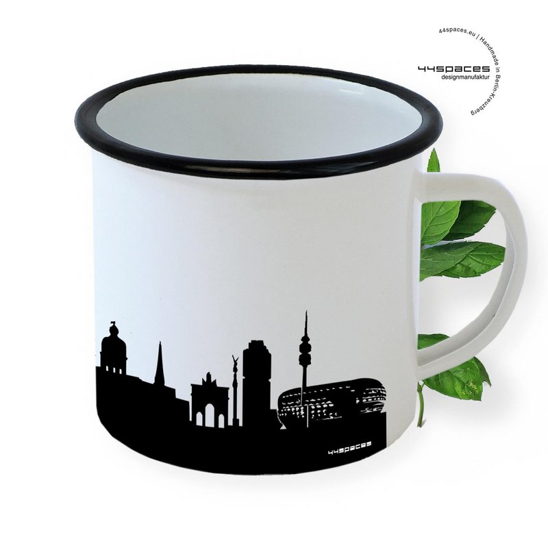 Munich enamel cup skyline