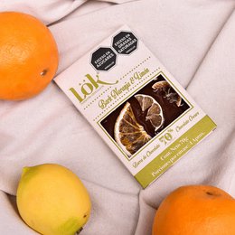Barretta di cioccolato fondente con arancione e limone | 70% Cacao | 70G
