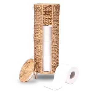 Toilet paper storage for 4 toilets, braided from water hyacinth