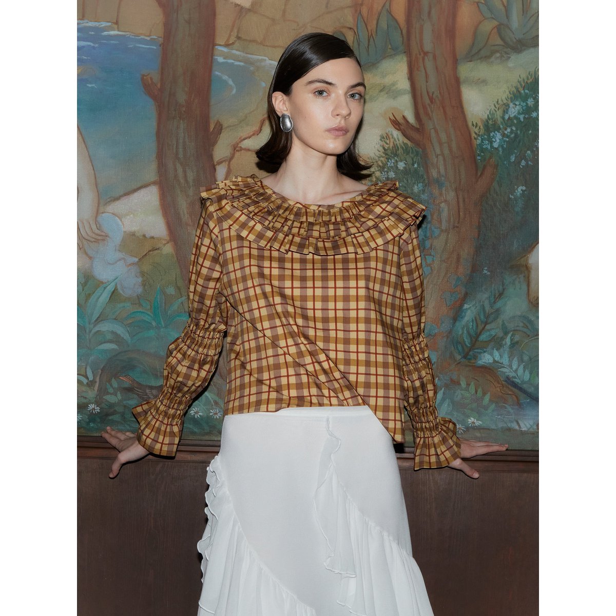 Blouse met tartine geruite print