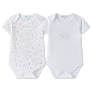 Rundhals-Bodys mit kurzen Ärmeln, 2er-Pack, Baby-Mädchen BGV76592