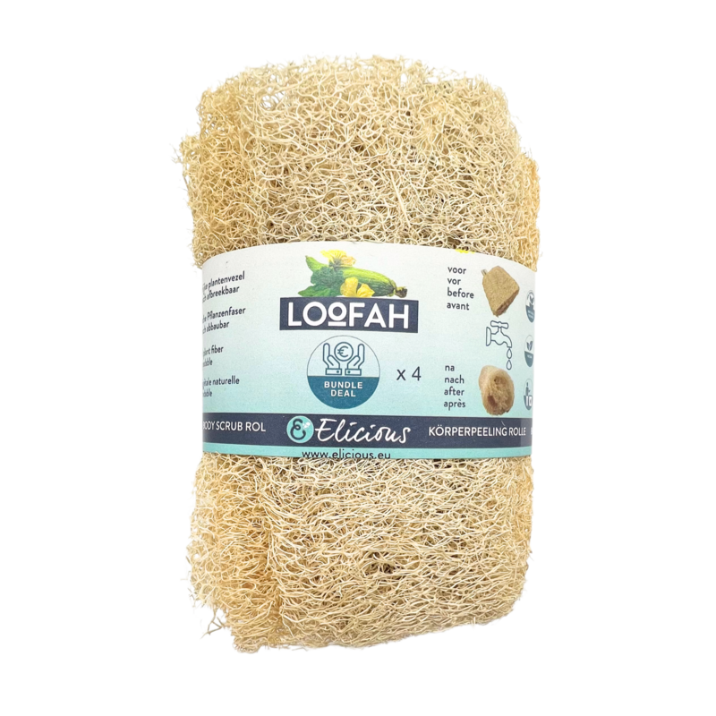 Biodégradable Loofah - Rôle de gommage corporel 4X Bundle 4x