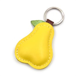Yellow Pear Leather Keychain